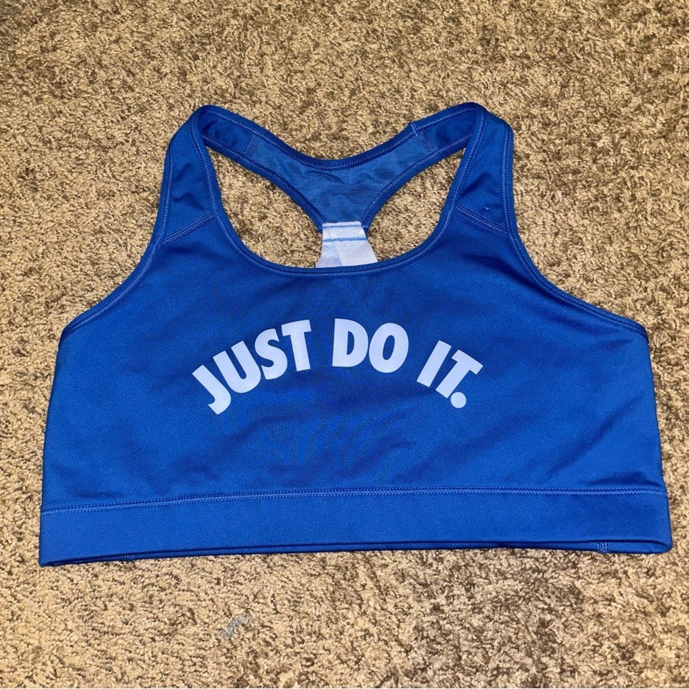 Nike Swoosh Just Do It Racerback sports bra Royal Blue XL
